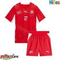 Camiseta Suiza Ruben Vargas #17 Primera Equipación para niños Mundial 2026 manga corta (+ pantalones cortos)
